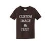 Personalized Baby Toddler T Shirt for Your Infant Baby, Customize with Your Own Design, Upload Photos, Logos Or Type Any Text Dark Chocolate Brown view 1
