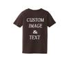 Personalized Baby Toddler T Shirt for Your Infant Baby, Customize with Your Own Design, Upload Photos, Logos Or Type Any Text Dark Chocolate Brown view 2