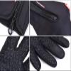 Elonglin Unisex Sports Cycling Gloves Winter Warm Touch Screen Fleece Windproof Black Silicone L view 2