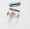 Caroline's Treasures CK4117TBL12 Beagle Pink Flowers Stainless Steel 12 oz Stemless Wine Glass Insulated Wine Tumbler with Lid, Cute Travel Cup for Coffee, Cocktails, Gift Women, Mother view 2