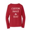 Custom Women Long Sleeves Tee Shirt, Personalized by Upload Photos, Type Text, Design Your Own Tee Shirt, Workout Tee Shirt view 2