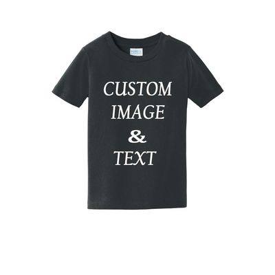 Personalized Baby Toddler T Shirt for Your Infant Baby, Customize with Your Own Design, Upload Photos, Logos Or Type Any Text Jet Black