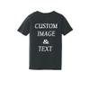 Personalized Baby Toddler T Shirt for Your Infant Baby, Customize with Your Own Design, Upload Photos, Logos Or Type Any Text Jet Black view 2