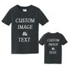 Personalized Baby Toddler T Shirt for Your Infant Baby, Customize with Your Own Design, Upload Photos, Logos Or Type Any Text Jet Black view 3