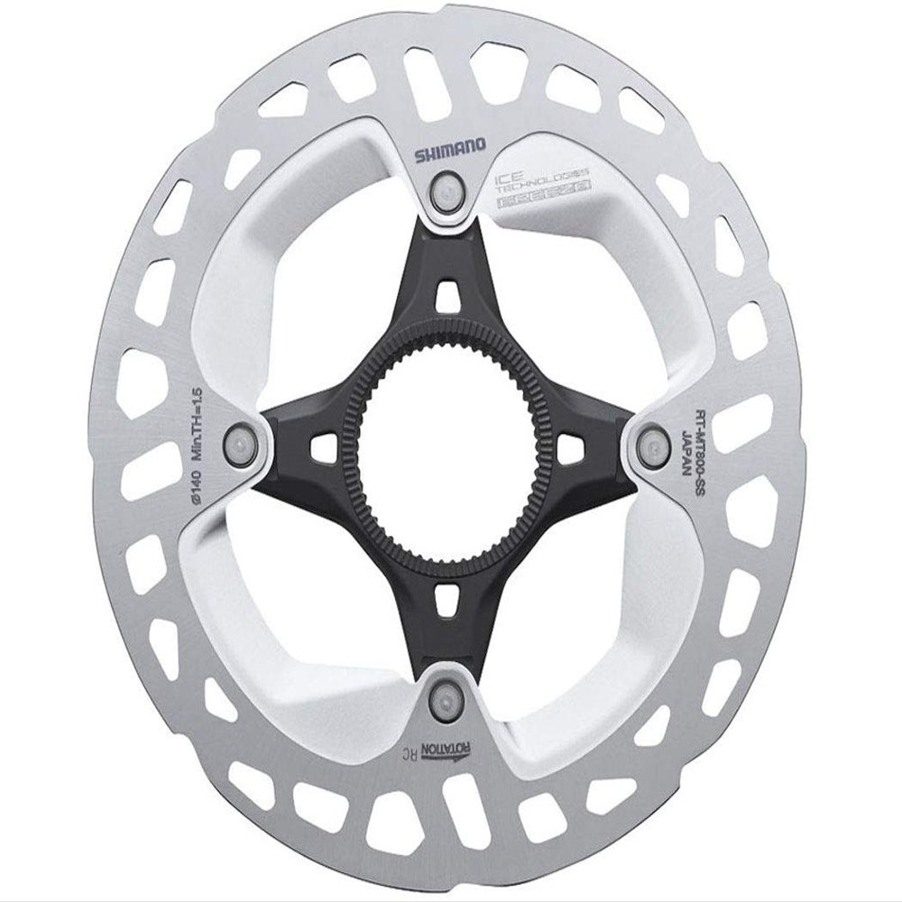 SHIMANO Rt-Mt800 Centerlock Disc Rotor Grey, Internal Serration Lockring, 140Mm