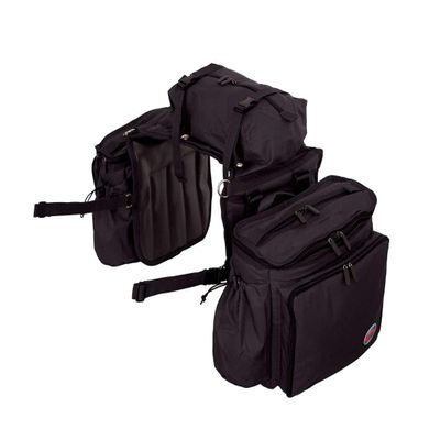 REINSMAN Deluxe Insulated Leakproof Cooler Saddle Bag with Additional Cantle Bag and Straps, Black
