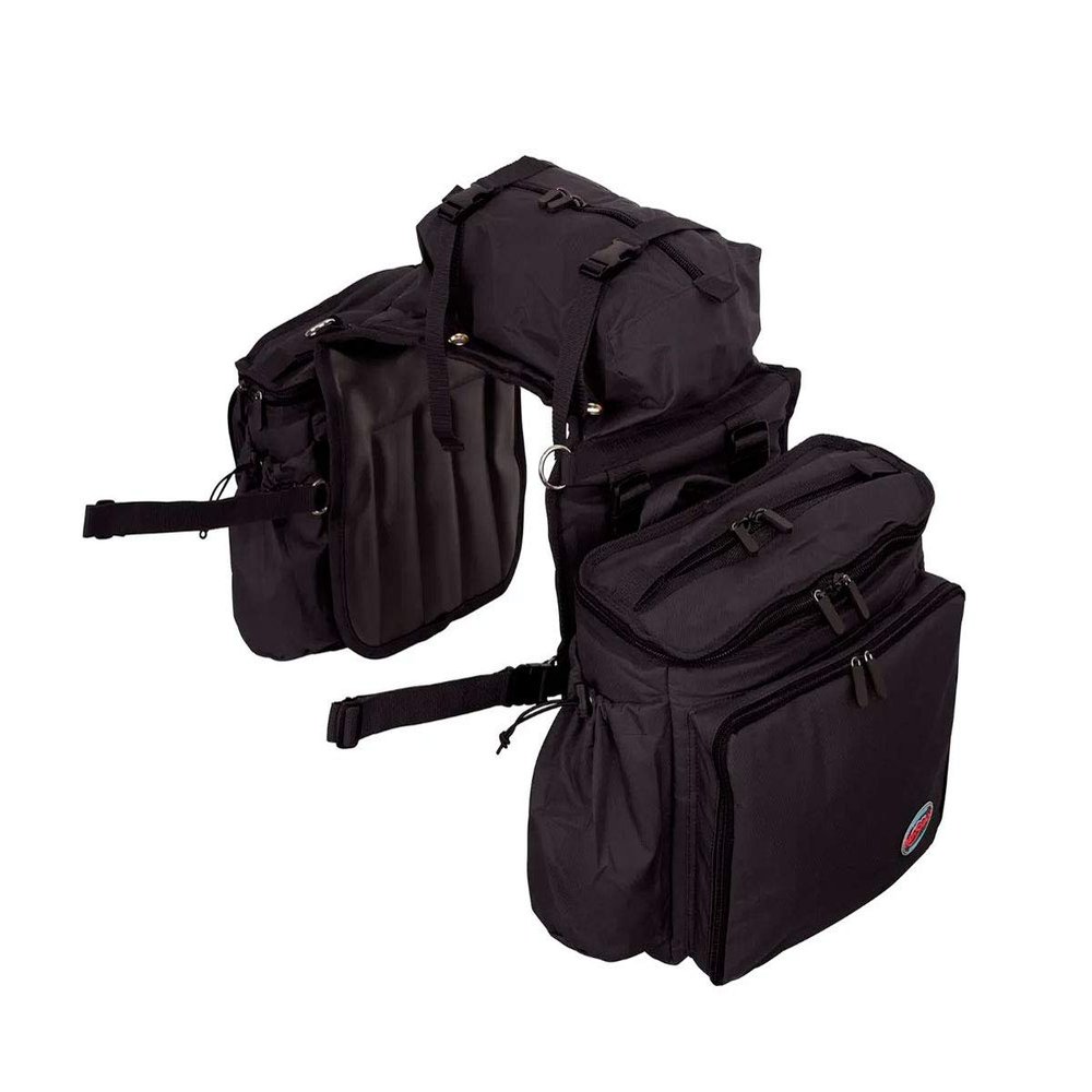 REINSMAN Deluxe Insulated Leakproof Cooler Saddle Bag with Additional Cantle Bag and Straps, Black