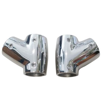 316 Stainless Steel Polished Right and Left Sides Marine Grade Handrail Fitting 60 Deck Hand Tee for 1 inch Tube/Pipe of Boat Marine Solid