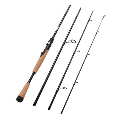 Fiblink 4 Pieces Travel Spinning Rod Medium Carbon Spinning Fishing Rod Portable Fishing Rod (6'6" Medium.)