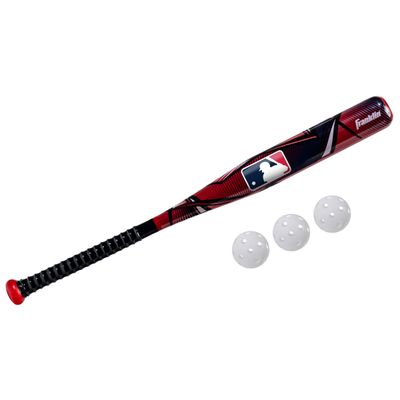 Franklin Sports MLB Slammin' Kids Plastic Baseball Bat + Balls Set - Toy Bat & Ball Set for Kids - Youth 30" Inch - Red