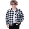 SANGTREE Boys and Mens Flannel Plaid Long Sleeve Shirt Casual Button Down Shirts, 4# Black White, 3-6 Months view 2