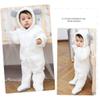XYSSWW Autumn Winter Newborn Cartoon Bear Snowsuit Warm Wool Hooded Jumpsuit (White, 0-3M) view 4