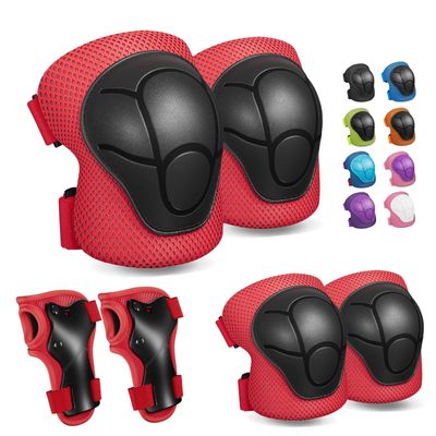 Knee Pads for Kids Kneepads and Elbow Pads Toddler Protective Gear Set Kids Elbow Pads and Knee Pads for Girls Boys with Wrist Guards 3 in 1 for Skating Cycling Bike Rollerblading Scooter