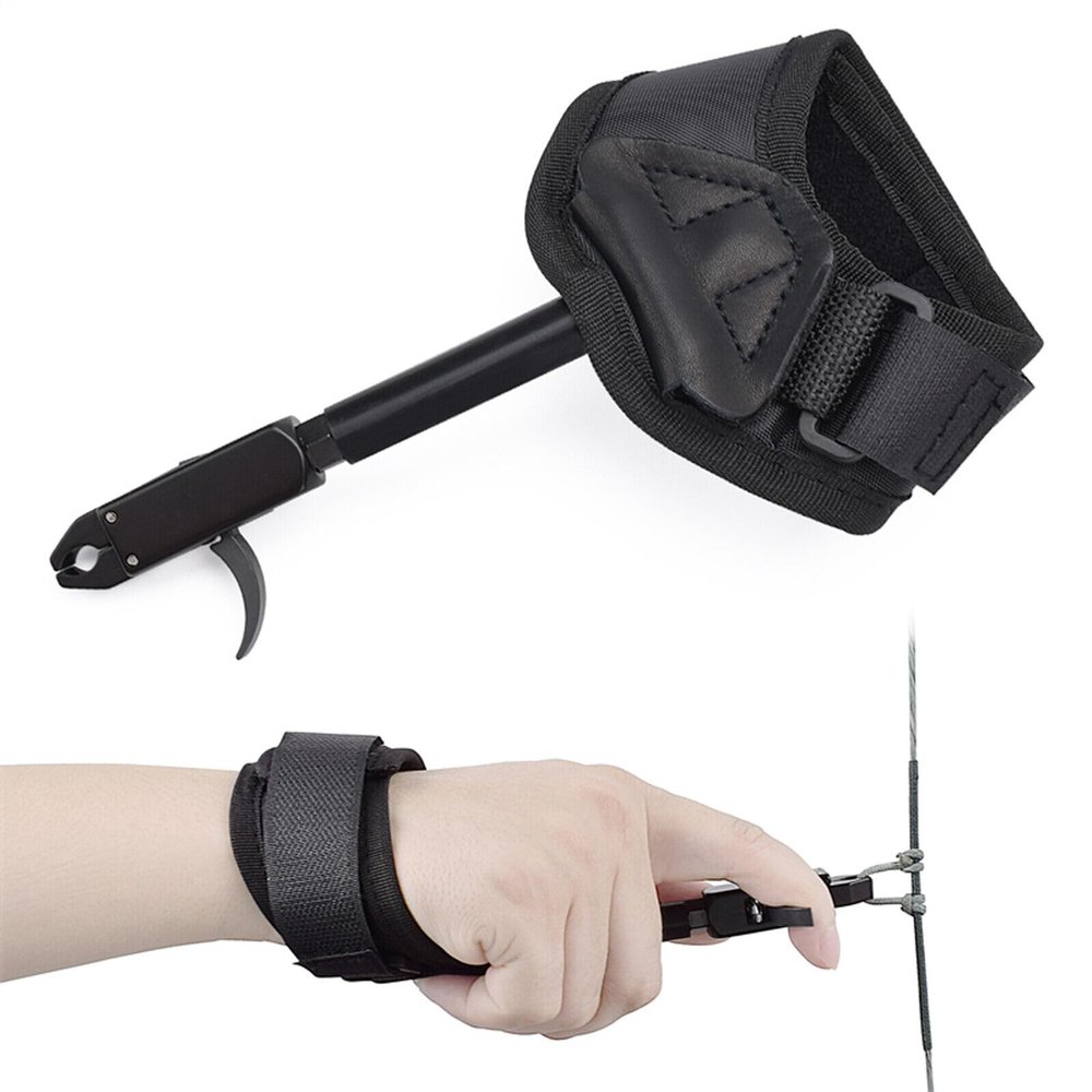 Compound Bow Release Aid Trigger Adult Archery Right Left Hand Adjustable Black Wrist Strap Pack of 1