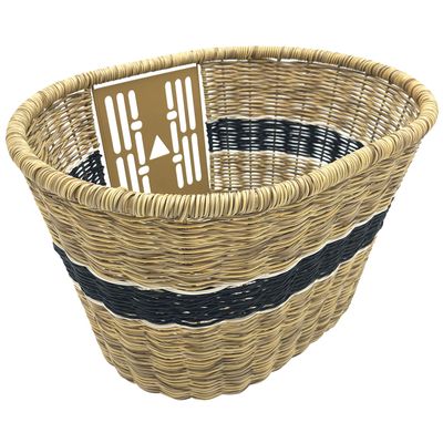 Noguchi TP-309SG Bicycle Basket, Rattan Basket, Black, Large