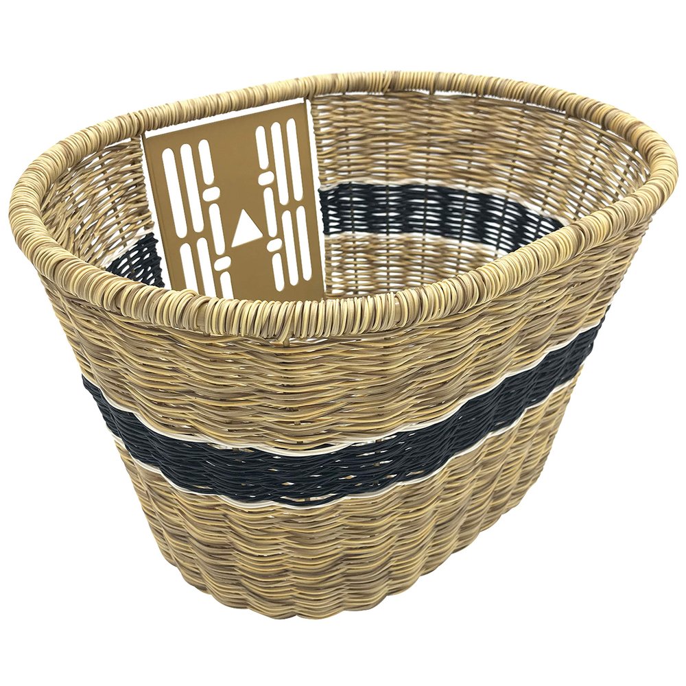Noguchi TP-309SG Bicycle Basket, Rattan Basket, Black, Large