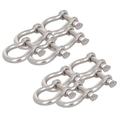 MroMax M12 304 Stainless Steel U-Shape Bow Shackle Wire Rope Fastener Silver Tone 10Pcs