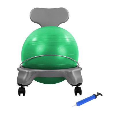 CanDo unisex adult Ball Chair Plastic Mobile with Back Child Size, Green, Child Size US