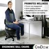 CanDo Metal Ball Chair - Inflatable Ergonomic Active Seating Exercise Ball Chair With Air Pump for Home, Office, and Classroom, Adult Size, Red view 3