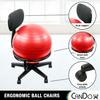 CanDo Metal Ball Chair - Inflatable Ergonomic Active Seating Exercise Ball Chair With Air Pump for Home, Office, and Classroom, Adult Size, Red view 4