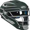 Rawlings | MACH Catcher's Helmet | Baseball | Junior (6 1/2" - 7") | Dark Green/White view 1