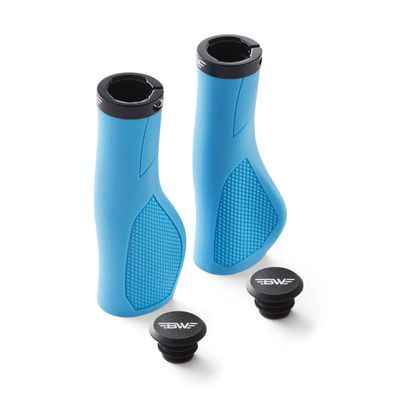 BW USA Ergo-Lock 2.0 Grips  Dual Lock-On MTB Bike Handlebar Grips - Blue