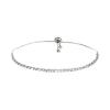 B Jewelry Collection Diana Crystal Tennis Bolo Bracelet, Adjustable Silvertone Slider Bracelet, Sparkling Glass Crystal Fashion Bracelet view 1