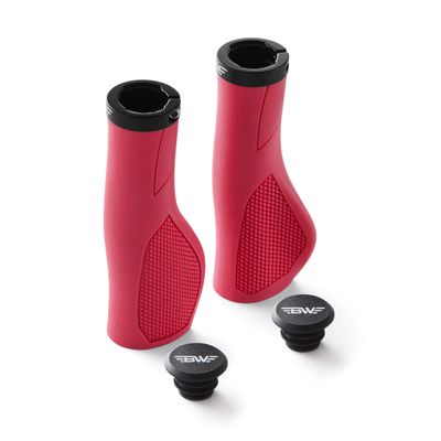 BW USA Ergo-Lock 2.0 Grips  Dual Lock-On MTB Bike Handlebar Grips - Red