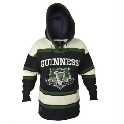 Guinness Hooded Ice Hockey Jerseys for Men | Soft-Cotton Irish Hockey Jersey | Perfect Hockey Hoodie for Everyday wear Green
