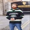 Guinness Hooded Ice Hockey Jerseys for Men | Soft-Cotton Irish Hockey Jersey | Perfect Hockey Hoodie for Everyday wear Green view 2