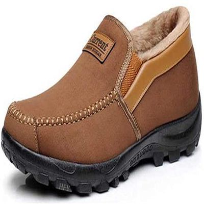 Asifn Men's Moccasins Slippers Memory Foam Slip on Loafers Lined House Shoes Indoor Outdoor Winter Brown 7.5 US