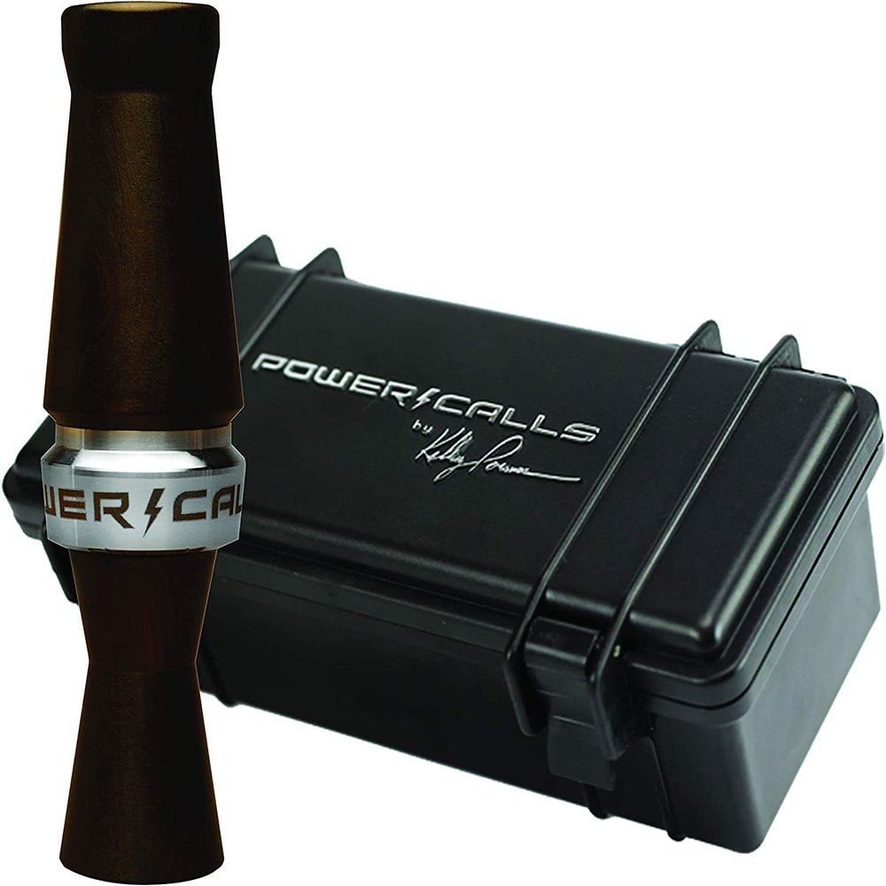 Higdon Outdoors Power Calls: Mallard Duck Call, Charge, Wood (African Blackwood), Single Reed, J-Frame, Stealth Black