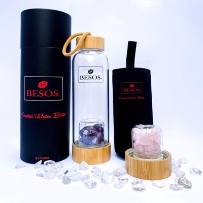 Besos Krystal Elixir Water Bottle 16.9 oz (Amethyst)