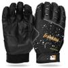 Franklin Sports MLB Batting Gloves - 2nd Skinz Drip Baseball + Softball Batting Gloves - Adult + Youth Premium Leather Pair - Black + Gold - Adult Extra Large view 1
