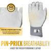 Franklin Sports MLB Batting Gloves - Infinite Powerstrap Baseball + Softball Batting Gloves -Durable Full Wrap Cage Practice Gear - Long Cuff Wrist + Heavy Duty Leather - Adult Large - Grey Hi-Lite view 2