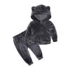 ZFTTZYMX Boys Girls Velvet Hooded Tracksuit Sweatshirt Top + Sweatpants Hoodie Outfit Set view 1