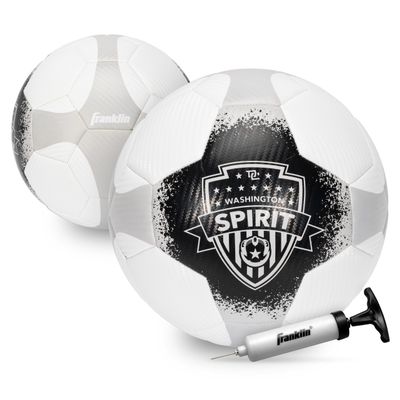 Franklin Sports NWSL Washington Spirit Soccer Ball - Official Size 5 - Regulation Size + Weight Soccer Ball for Kids + Adults - Great for Boys + Girls - Air Pump Included