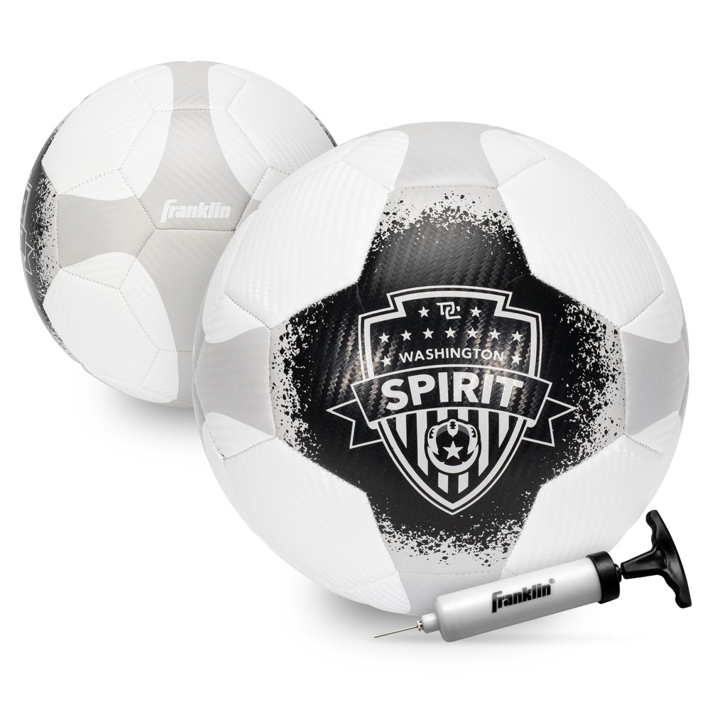 Franklin Sports NWSL Washington Spirit Soccer Ball - Official Size 5 - Regulation Size + Weight Soccer Ball for Kids + Adults - Great for Boys + Girls - Air Pump Included