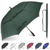 Gonex 62 Inch Extra Large Golf Umbrella, Automatic Open Travel Rain Umbrella with Windproof Water Resistant Double Canopy, Oversize Vented Umbrellas for 2-3 Men and UV Protection, Dark Green view 1