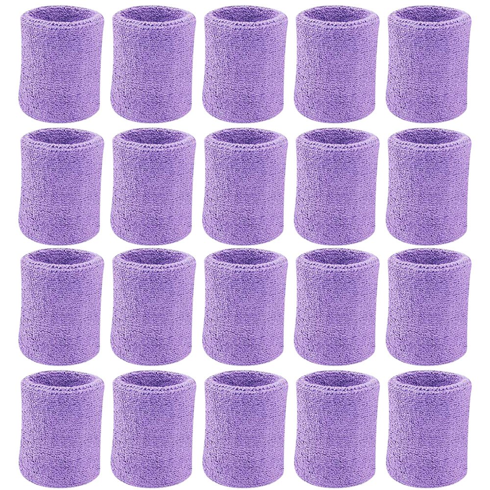 10 Pairs Sports Wristbands, Wrist Sweatbands for Men & Women, Stretchy & Sweat Absorbing Cotton Terry,Perfect for Basketball, Football, Tennis, Soccer, Running & Working Out