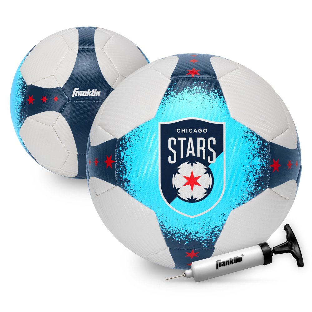 Franklin Sports NWSL Chicago Red Stars Soccer Ball - Official Size 5 - Regulation Size + Weight Soccer Ball for Kids + Adults - Great for Boys + Girls - Air Pump Included