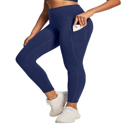 Ewedoos High Waisted Tummy Control Leggings with Pockets for Women, Navy (L, Regular, Adult Women, Pants)