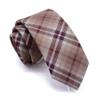 GUSLESON Slim Skinny Wedding Tie Wine Cotton Tartan Ties Casual Striped Necktie (0910-06) view 1