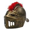 LOOYAR Medieval Knight Soldier Warrior Costume Helmet Hat Sallet with Red Plume and Folding Face Mask for Battle Play Halloween Cosplay LARP view 3