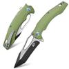 Eafengrow EF915 Folding Knife D2 Steel Blade with Black-Oxide Coating; G10 Handle with Ball Bearing Safe Open Flipper Knife, Locking Liner and Pocketclip for Camping Work (Green) view 1