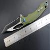 Eafengrow EF915 Folding Knife D2 Steel Blade with Black-Oxide Coating; G10 Handle with Ball Bearing Safe Open Flipper Knife, Locking Liner and Pocketclip for Camping Work (Green) view 2