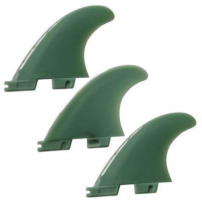 UP100 Tri G5 Surfboard Fins Compatible for Double Tab F II Fins Box SUP Surfing Fin 1 Center + 2 Side 2 Colors (Dark Green)