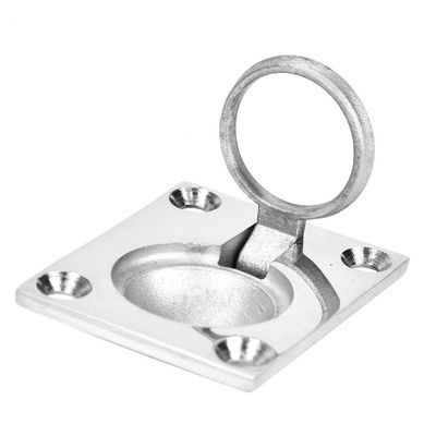 Acouto Boat Ring Hatch Pull Flush Marine Flush Handle 48x38mm Floor Pull Handle 316 Stainless Steel Boat Recessed Hatch Pull Ring Marine Grade Flush Buckle Ring
