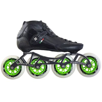 Atom Luigino Strut Inline Skate Package (Atom Matrix Wheels 100mm, Bionic ABEC 7, Black, 14, Striker Mark 2 12.8 4x105 165/195mnt)