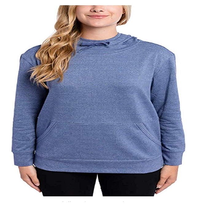 Champion Women's French Terry Hoodie (Light Blue, Medium)